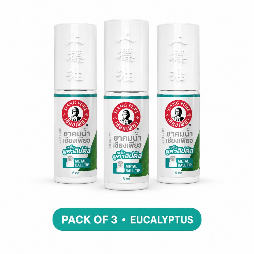 Pack of three Siang Pure Eucalyptus liquid inhalant roll-ons