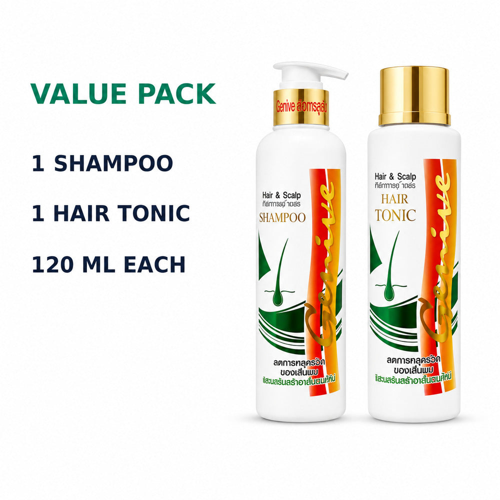 Genive Shampoo and Hair Tonic set with 2 x 120ml badge