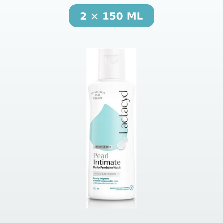Lactacyd Pearl Intimate Daily Feminine Wash, sold as 2 × 150 ml