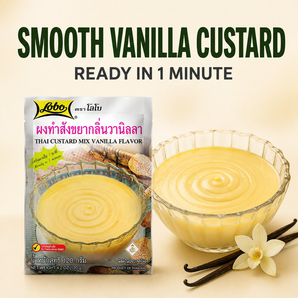 Lobo Vanilla Custard Mix ready in one minute