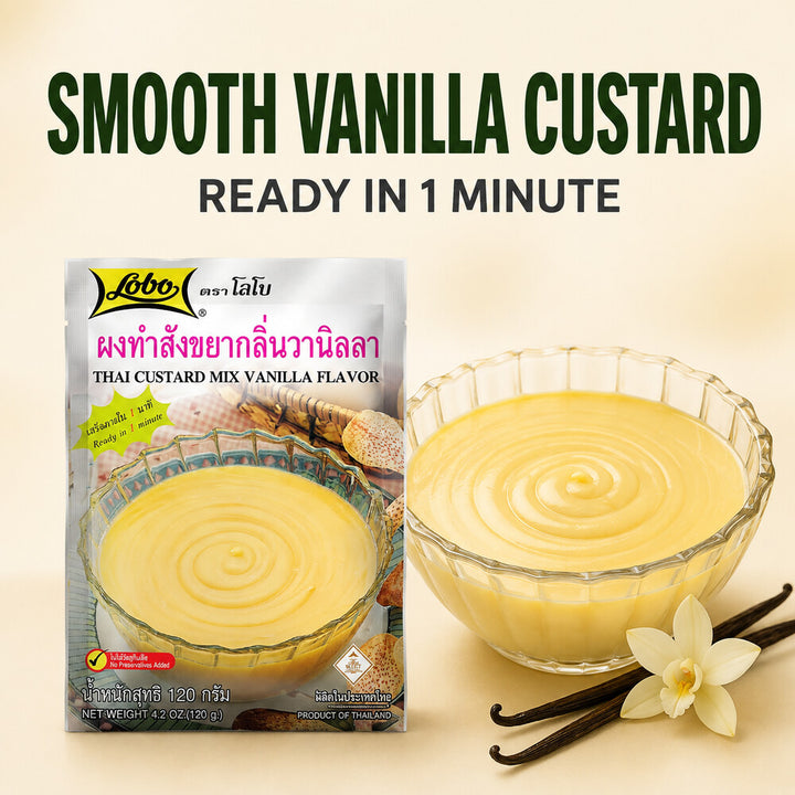 Lobo Vanilla Custard Mix ready in one minute