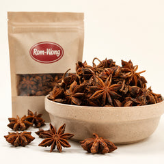 Close-up of whole star anise pods