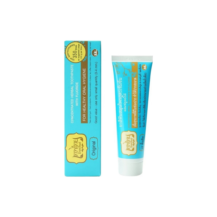 Authentic Tepthai Original Concentrated Herbal Toothpaste 70 g tube with matching retail box