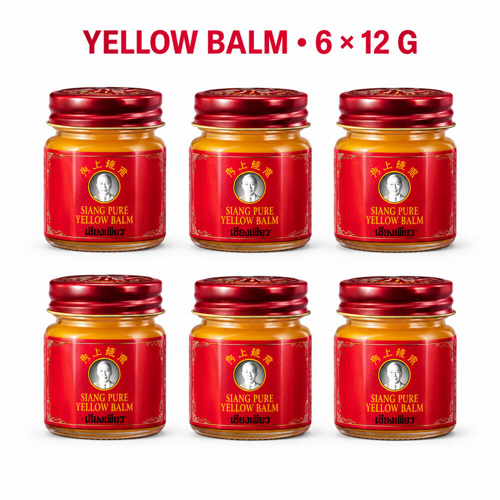 Siang Pure Yellow Balm value pack of six 12g jars