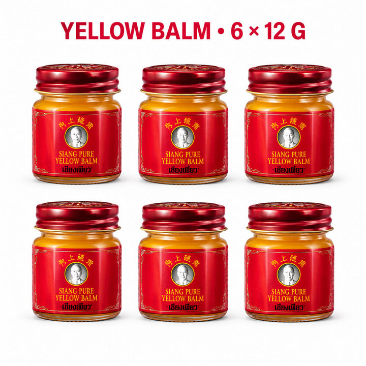 Siang Pure Yellow Balm value pack of six 12g jars