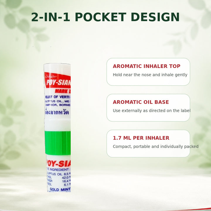 Poy-Sian Mark II dual-ended aromatic inhaler and oil design