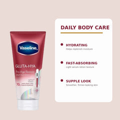 Hydrating fast-absorbing Vaseline Pro-Age Restore serum burst body lotion