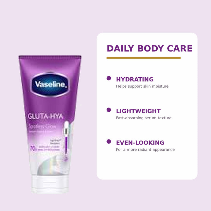 Vaseline Gluta-Hya Spotless Glow lightweight hydrating body-care benefits