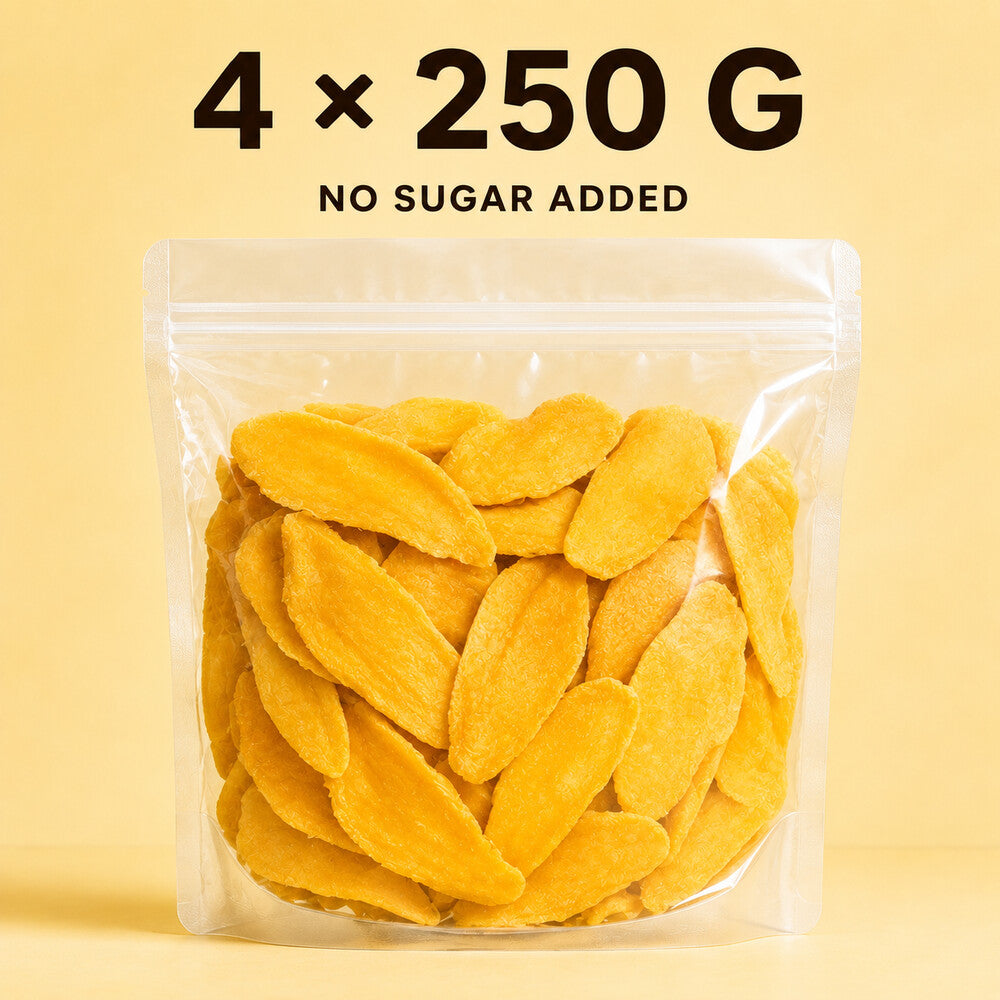 Dried mango with no sugar added, four 250g pouches