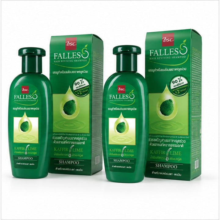 Falles Kaffir Lime Shampoo two-bottle boxed set on white