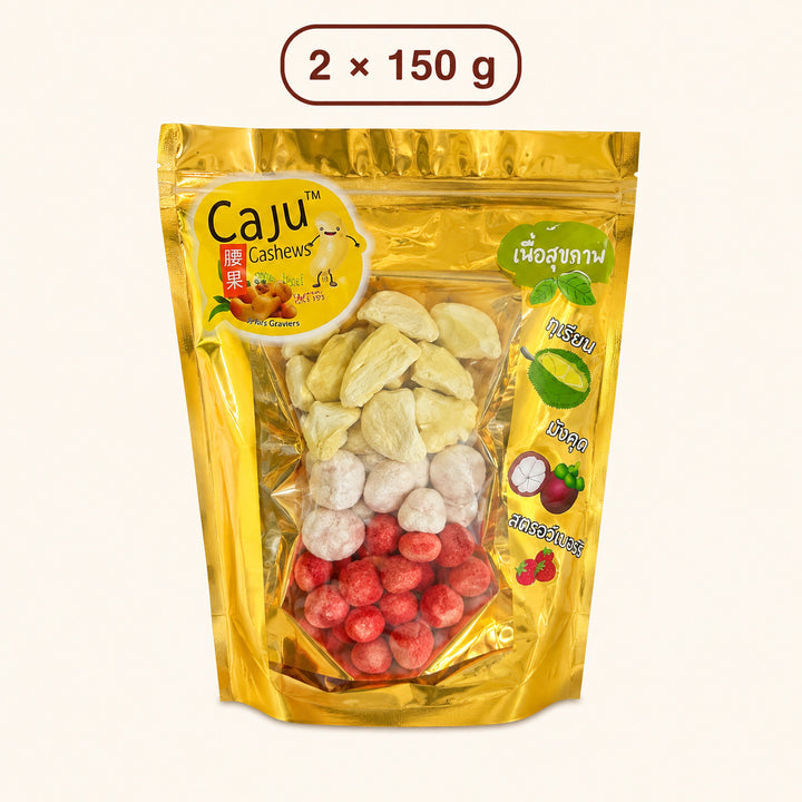 Freeze-dried durian, mangosteen and strawberry mix, two 150g pouches
