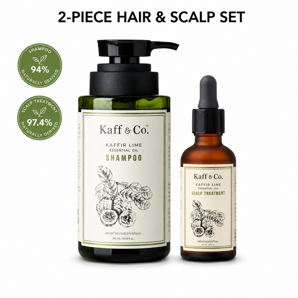 Kaff & Co Kaffir Lime Shampoo 300ml and Scalp Treatment 50ml two-piece set