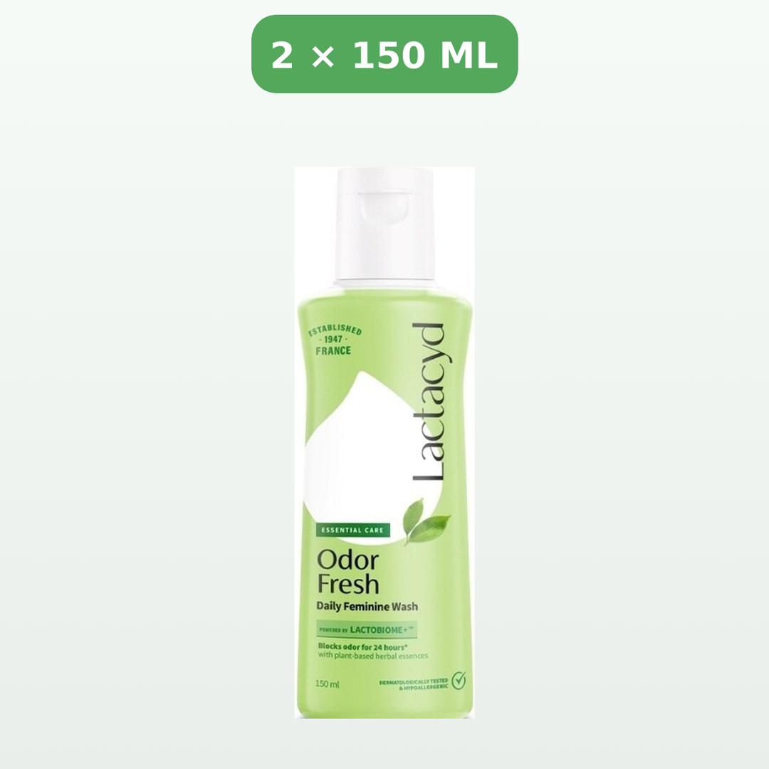 Lactacyd Odor Fresh Daily Feminine Wash, sold as 2 × 150 ml