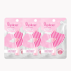 Three packs of Lipice Magic Color Rose Pink Fragrance Free Lip Balm 2 g