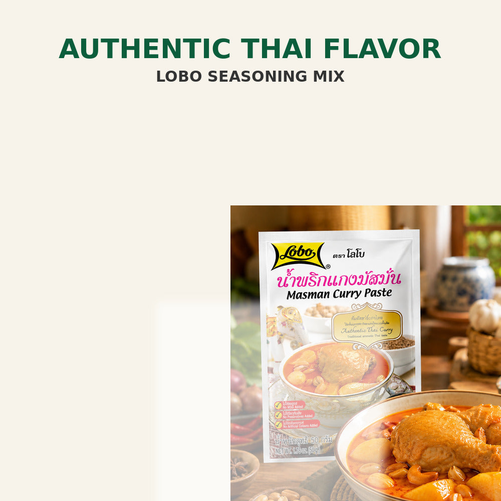 Lobo Massaman curry paste and rich Thai Massaman curry