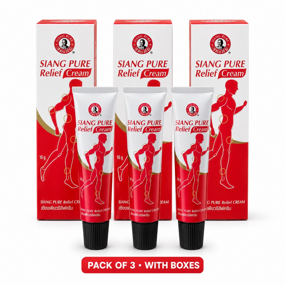 Siang Pure Relief Cream pack of three 16g tubes with boxes
