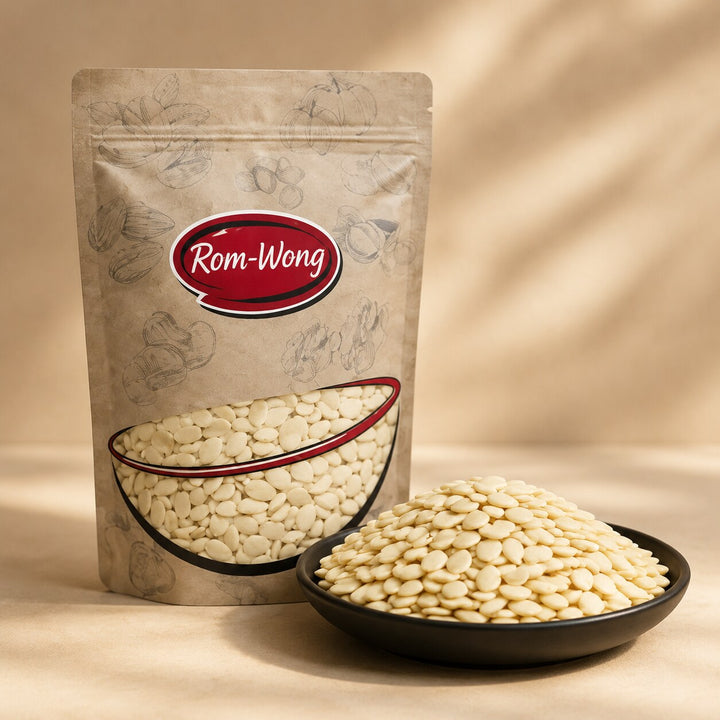 Rom-Wong raw hulled watermelon seeds with serving bowl