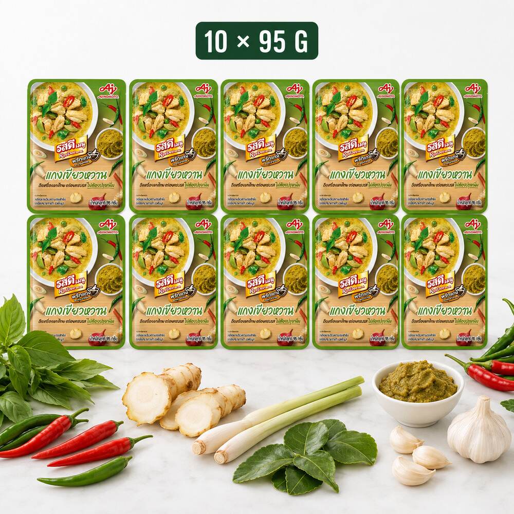 RosDee Menu Green Curry Paste multipack with Thai herbs and spices