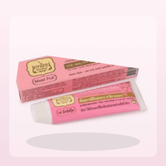 Tepthai Fluoride Mild Fresh Fruit Herbal Toothpaste 70 g presented in a bathroom setting