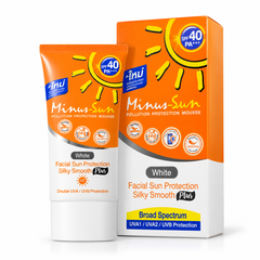 Minus-Sun Pollution Protection Mousse SPF40 PA+++ White 30 g — Packs of 2, 4 or 6 — product packaging on white background
