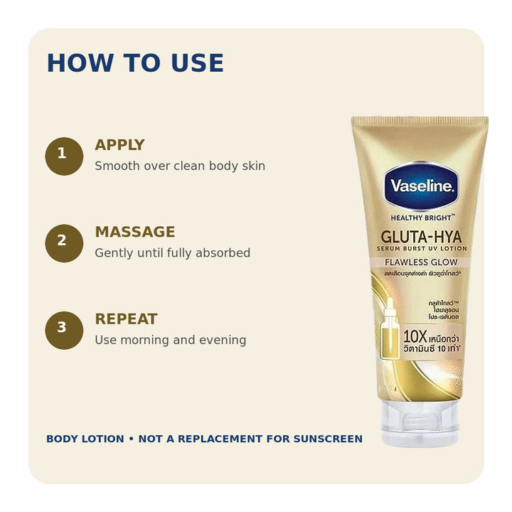 How to apply Vaseline Gluta-Hya Flawless Glow body lotion