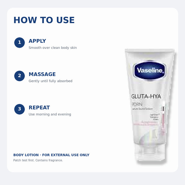How to apply Vaseline Gluta-Hya PDRN Serum Burst Body Lotion
