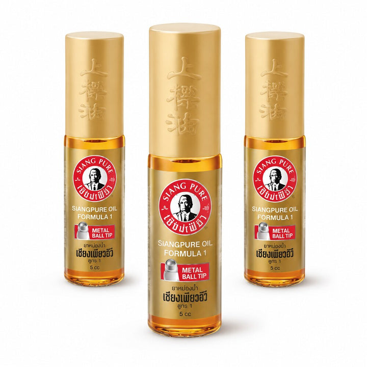 Pack of three gold Siang Pure Formula I 5cc roll-ons