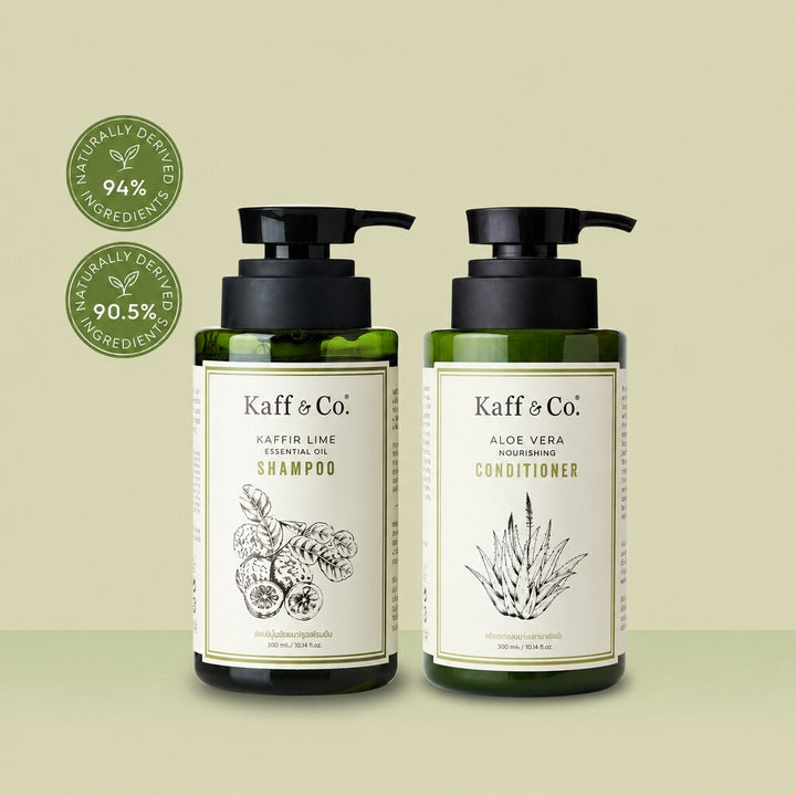 Kaff & Co Kaffir Lime shampoo and Aloe Vera conditioner 300ml product pair