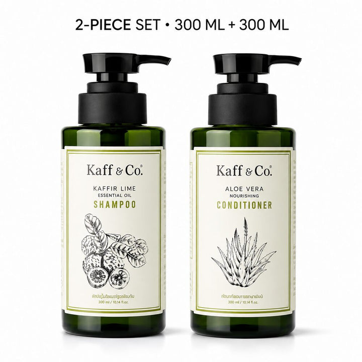 Kaff & Co Kaffir Lime Shampoo and Aloe Vera Conditioner 300ml pump bottles