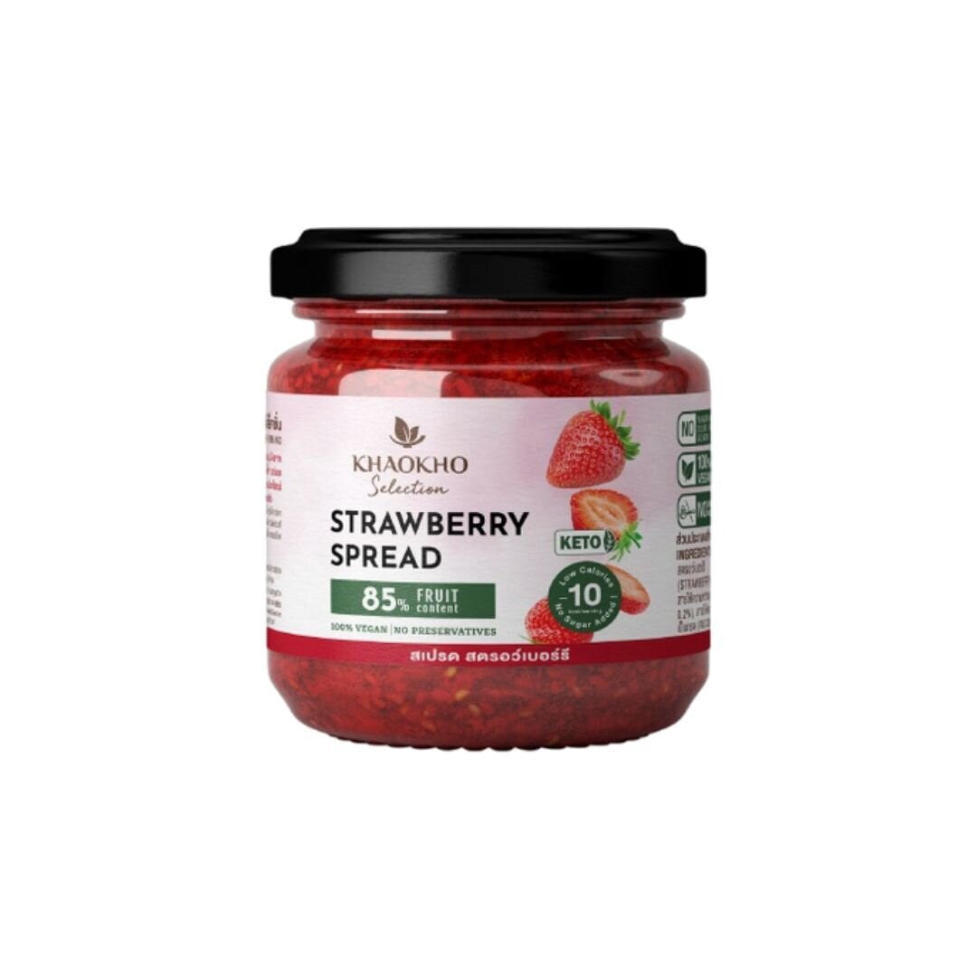 Khaokho Selection Strawberry Spread 200g jar front label