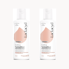 Two bottles of Lactacyd Extra Sensitive Daily Feminine Wash 150 ml