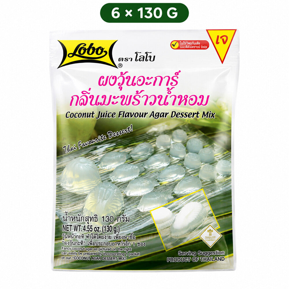 Lobo Coconut Juice Flavour Agar Dessert Mix 130g pouch, six-pack