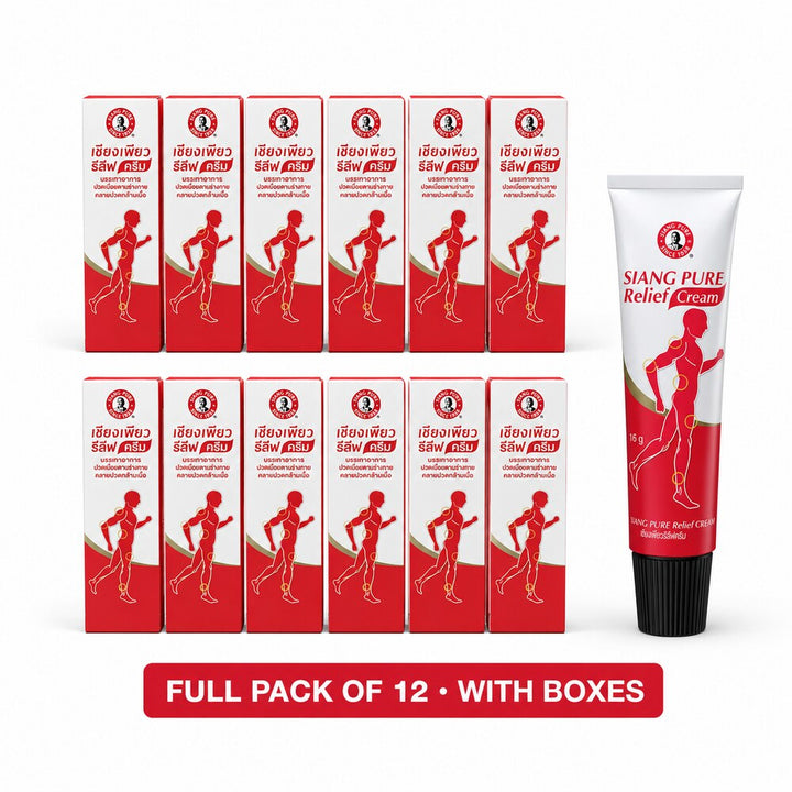 Siang Pure Relief Cream full pack of twelve 16g tubes with boxes