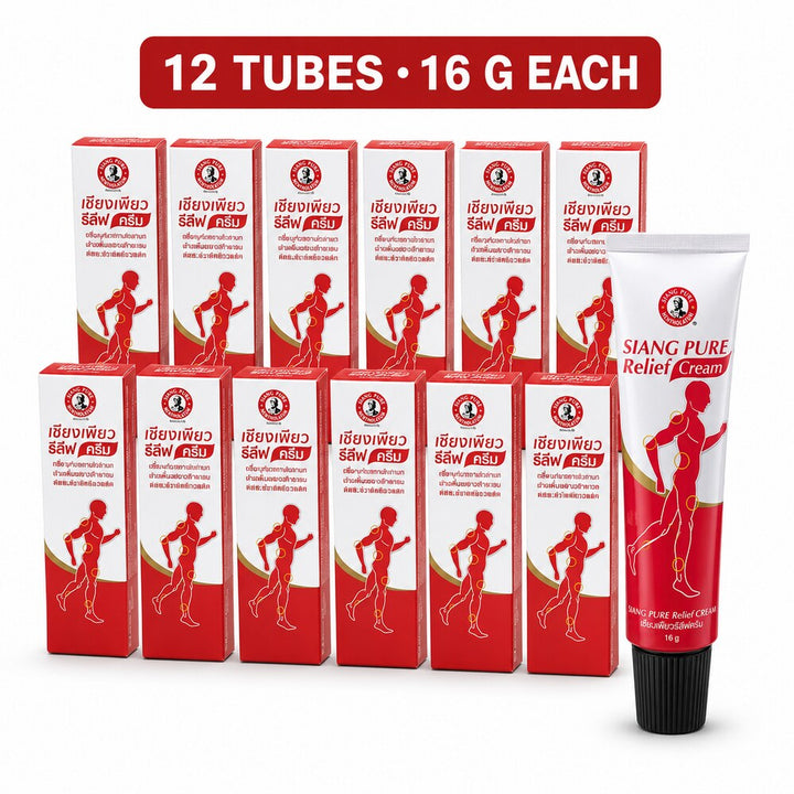 Twelve Siang Pure Relief Cream 16g retail boxes with tube