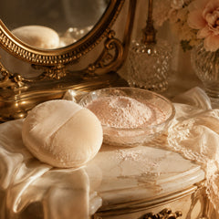 Classic fragrant body powder vanity scene