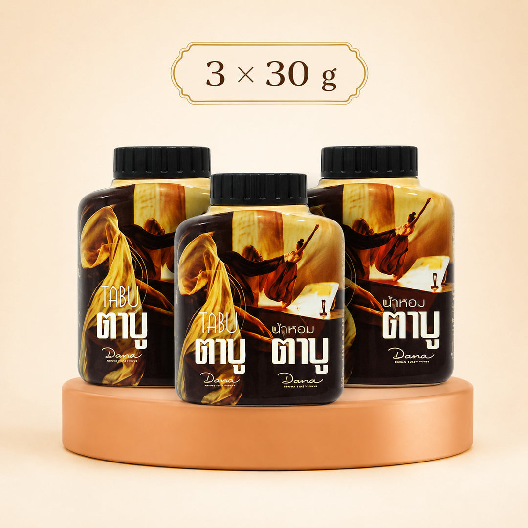 Tabu fragrant powder by Dana, three 30g bottles