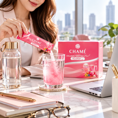 CHAMÉ Hydrolyzed Collagen Tripeptide Plus 10,000 mg — 15 g × 30 Sachets — 1, 2 or 3 Boxes — office lifestyle image