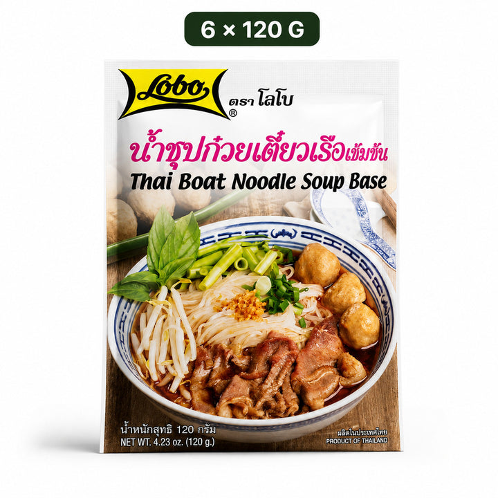 Lobo Thai Boat Noodle Soup Base 120g sachet, 6-pack