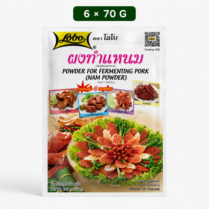 Lobo Nam Powder for Fermenting Pork 70g sachet, 6-pack