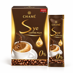 CHAMÉ Sye Coffee Plus Premium Arabica 15 g × 10 Sachets — Packs of 2, 4 or 6 Boxes — product packaging on white background