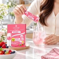 CHAMÉ Hydrolyzed Collagen Tripeptide Plus 10,000 mg — 15 g × 6 Sachets — Packs of 2, 4 or 6 Boxes — mix lifestyle image