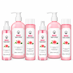 Naturista Rose Face & Body Care Set — 2 Sets (3 Products Each) — exact retail quantity