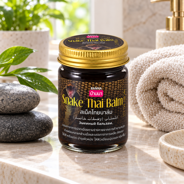 Banna Snake Thai Balm lifestyle flat lay