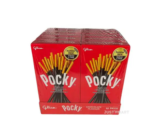 Glico Pocky Chocolate – Classic Japanese Biscuit Sticks Coated in Rich Chocolate | 10 Packs