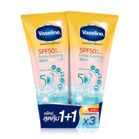 Vaseline Healthy Bright SPF 50+ Extra Cooling Serum – 2 x 265ml | UV Protection & Skin Refreshment