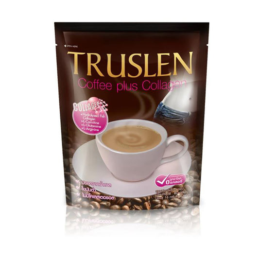 Truslen Coffee Plus Collagen – Thai Instant Coffee Mix with Collagen | 2 Packs × 16 Sachets