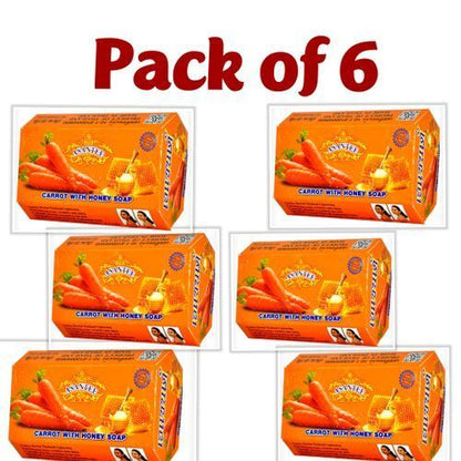 Asantee Carrot & Honey Herbal Soap – Skin Brightening, Anti-Acne & Moisturizing – 6 Bars x 125g – Thai Natural Skincare