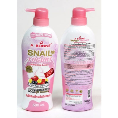A Bonne Snail Yogurt Whitening Lotion – Nourishing Body Milk with Snail Secretion & Yogurt (500ml)