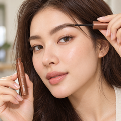 BEAUTILAB 01 Ash Brown eyebrow mascara — illustrated brow application