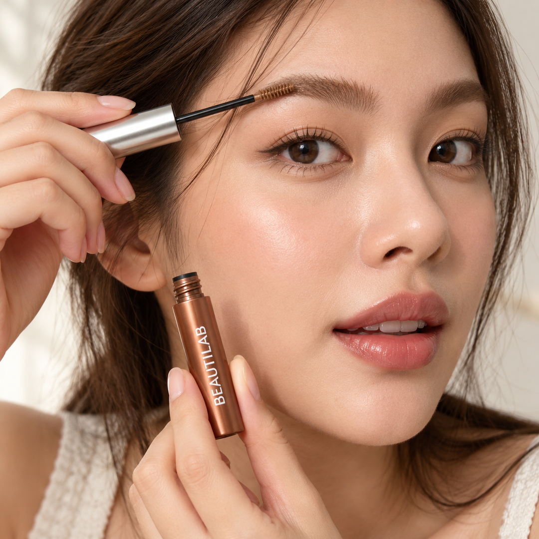 BEAUTILAB 01 Honey Butter eyebrow mascara — illustrated brow application